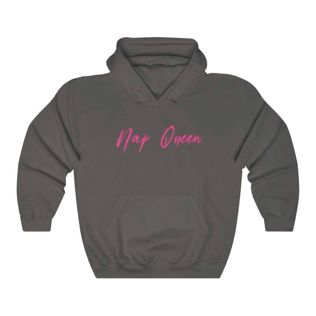 Nap Queen! This hoodie sweatshirt is perfect for those cozy days when you can just cuddle up and take a nap! Or even if you just wish you could take a nap at all times! This is the perfect gift to give to that one person who is always napping!