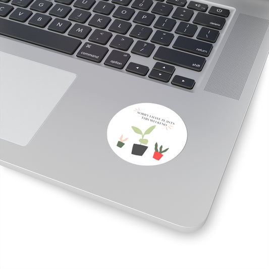 When all you want is a night in with your plants. This punny sticker is bright and fun and says, “Sorry I Have Plants This Weekend”. Great for introverts and all who just like alone time and self care. Add this stylish funny sticker to your collection today.