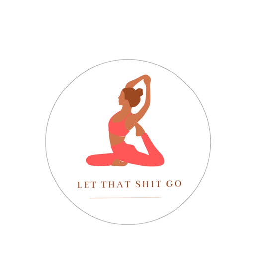Take a deep breath in and out. This yoga inspired sticker is designed with the phrase “Let That Shit Go”. Manifest all good things coming to you in the future with this stylish sticker. Put it on your laptop or waterbottle and feel all the good vibes.