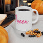 Nap Queen! This ceramic mug is perfect for those cozy days when you can just cuddle up and take a nap! Or even if you just wish you could take a nap at all times! This is the perfect gift to give to that one person who is always napping! This mug is 11 oz, lead and BPA free, and microwave and dishwasher safe! 