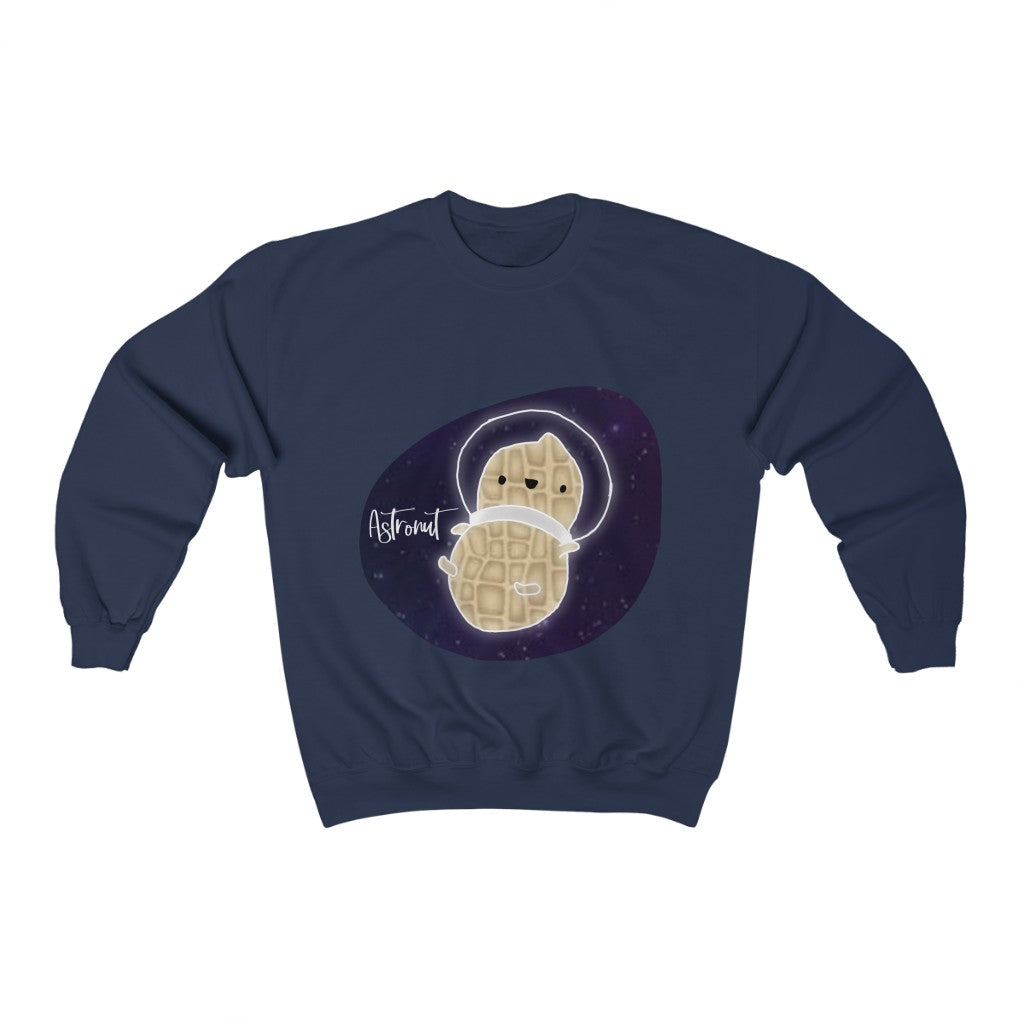 What do you get when you cross an astronaut and a peanut?... an Astronut! Show off your sense of humor in this funny, galactic, out of this world crewneck sweatshirt. Makes the perfect gift for your punny uncle or for your friend who can't stop making dad jokes!