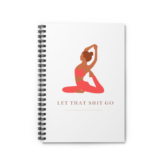 Take a deep breath in and out. This yoga inspired notebook is designed with the phrase “Let That Shit Go”. Manifest all good things coming to you in the future with this stylish journal. Take it with your favorite pair of leggings and feel all the good vibes. This journal has 118 ruled line single pages for you to fill up!