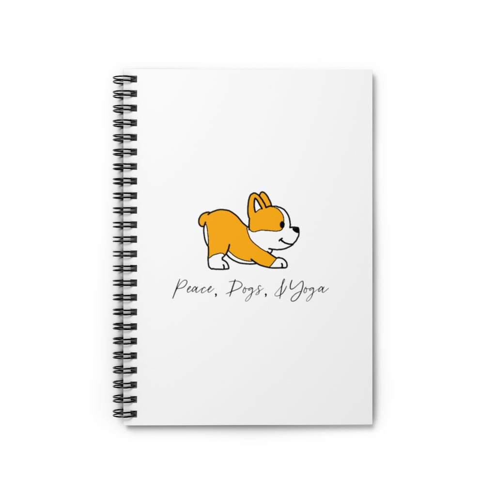 Peace, Dogs, and Yoga... the only things that matter! This notebook is perfect for planning those yoga classes, or  for that daily stretch at home with your pup! Great gift for the dog adn yoga lovers in your life. Namaste! This journal has 118 ruled line single pages for you to fill up!