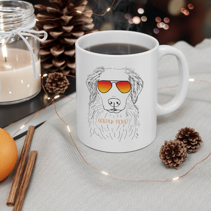 Happy Golden Hour! This ceramic mug is perfect for those mornings trying to catch that golden lighting with your golden retriever! Perfect gift for that golden lover in your life. This mug is 11 oz, lead and BPA free, and microwave and dishwasher safe! 