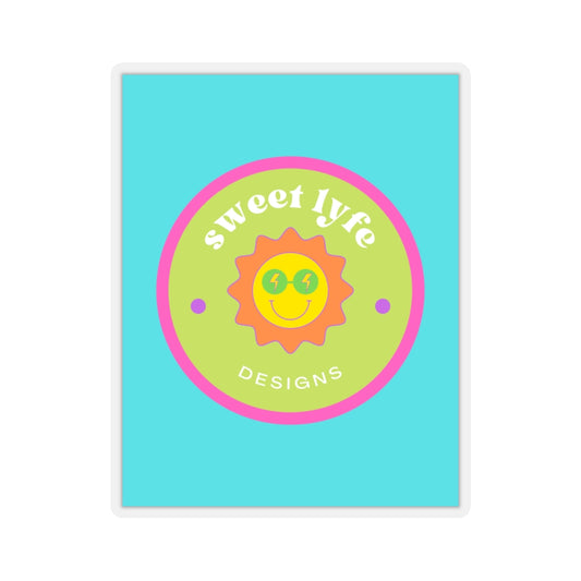 This bright fun colorful sticker has a retro design with a sun wearing sunglasses.  With fun pops of color, this cute sticker is a unique piece to add to your collection.  Make people smile and show off your style and always remember you are living the sweet lyfe.