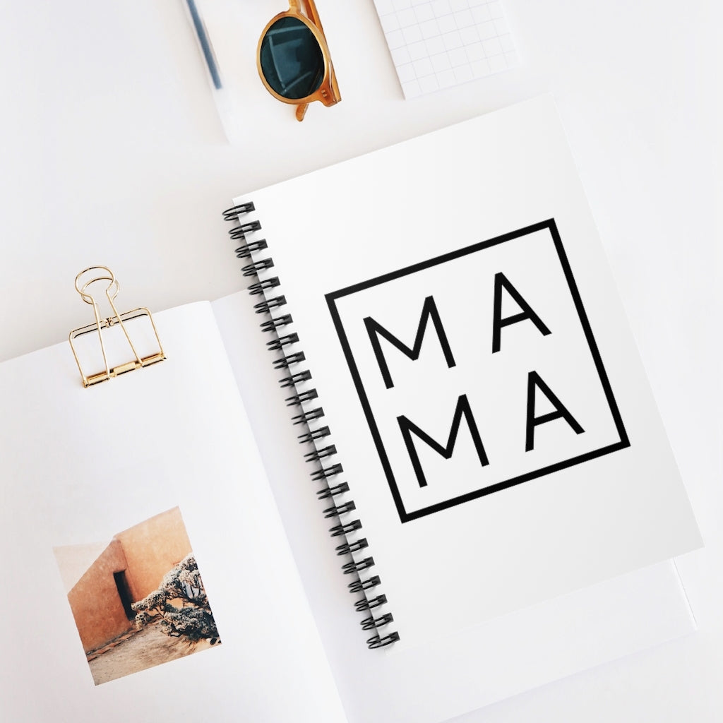 Mama Minimalist Square Spiral Notebook - Ruled Line