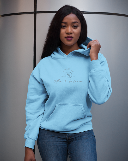 Fueled by coffee and sarcasm, that's all there is to it. Show off your love for coffee and sass with this graphic t-shirt. Designed with a soft cotton, you can stay comfortable on your way to the coffee shop with a whole bunch of attitude.