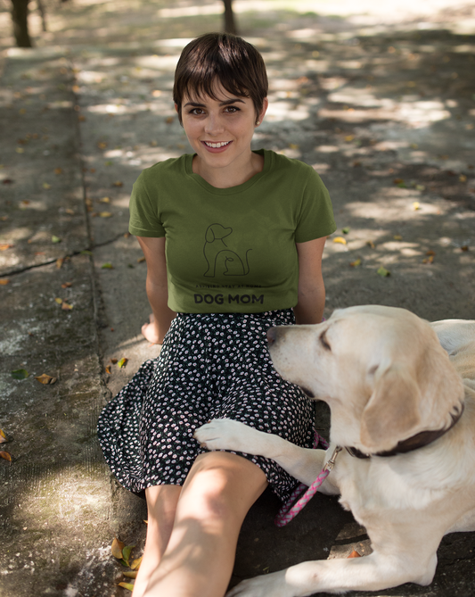 When your only aspiration in life is to make sure your dog has the best life possible. This funny Aspiring Stay at Home Dog Mom cotton t-shirt is made with 100% cotton blend so it is super soft and comfortable. Perfect for walks or cuddling on the couch with your furry friend, this will be your new favorite t-shirt guaranteed.