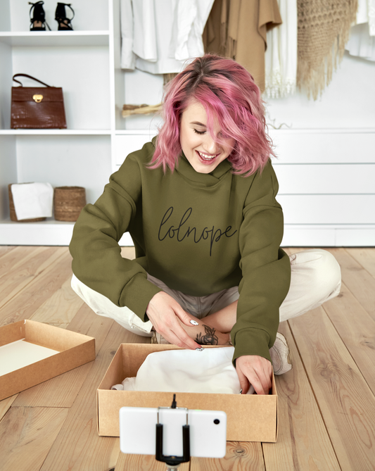 Ever have those days where you just say lolnope? This funny hoodie sweatshirt can say it so you don't have to! This hoodie makes a great gift for those who just can't in your life!