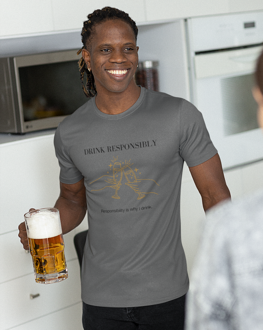 This is the ultimate adulting cotton t-shirt. With a champagne glass cheers design, this is not only stylish but hilarious. The more responsibility you have, the more you drink. That’s how it works right? Made with high quality cotton, this t-shirt is a must have for your collection.