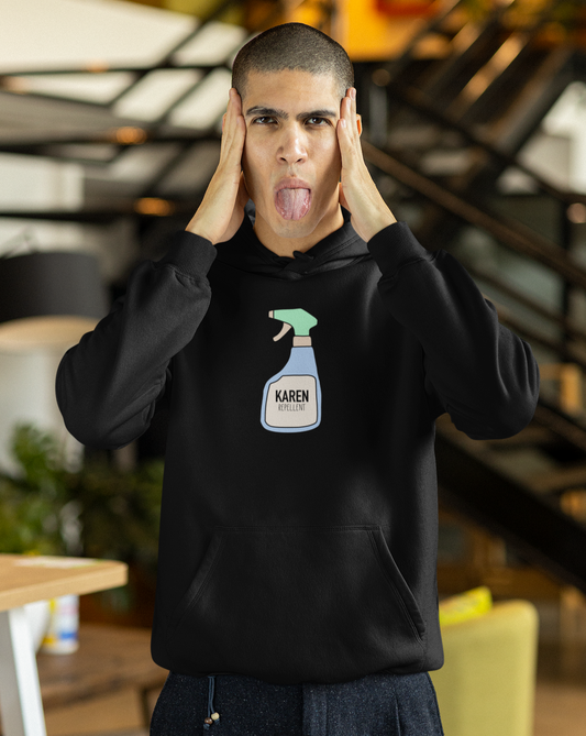 Keep those Karen's away with this funny Karen repellent hoodie. Avoid being cancelled while staying cozy in this hoodie.