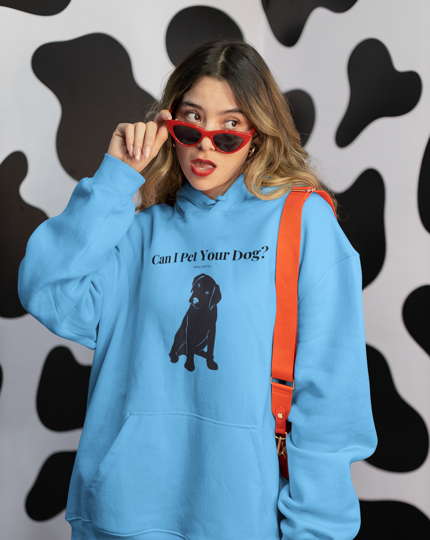 Every time you walk past a dog, your first thought is always “Can I Pet Your Dog?” This funny dog hoodie sweatshirt is perfect for all occasions and super cozy made with 100% cotton. So next time you walk past a cute pup, you won’t even have to say a word.