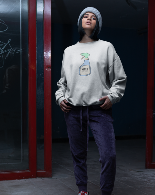 Keep those Karen's away with this funny Karen repellent crewneck sweatshirt. Avoid being cancelled while staying cozy in this sweatshirt.