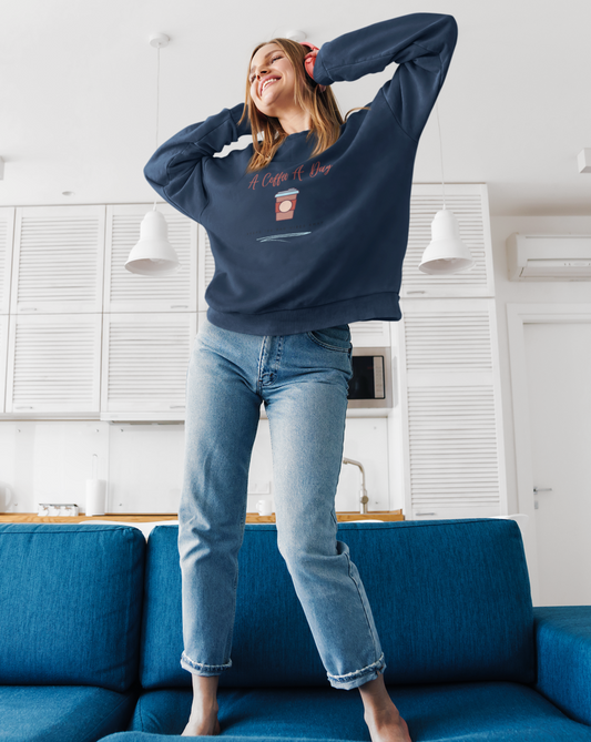 Keep the bad vibes away with a coffee (or two) a day. This funny coffee crewneck sweatshirt shows off your love for caffeine and made with a soft cotton material, you can stay comfy all day long. Designed for the girl who loves coffee and has great style.