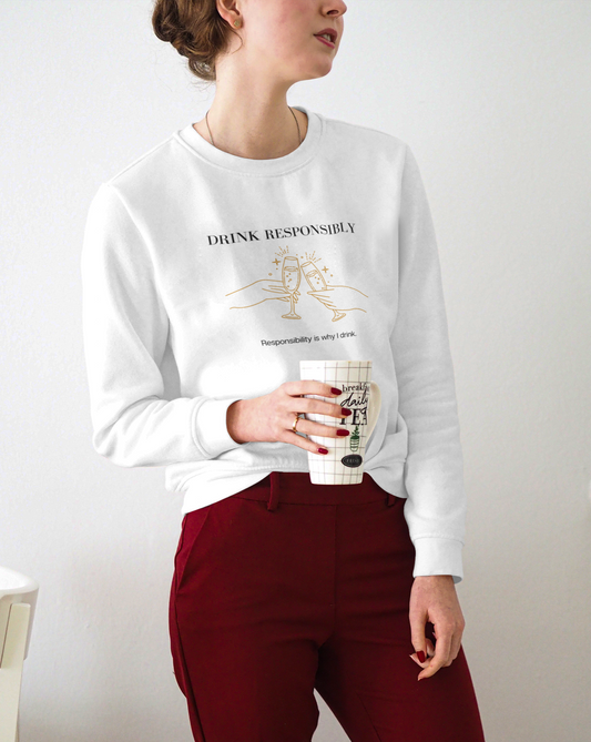 This is the ultimate adulting crewneck sweatshirt. With a champagne glass cheers design, this is not only stylish but hilarious. The more responsibility you have, the more you drink. That’s how it works right? Made with high quality cotton, this sweatshirt is a must have for your collection.