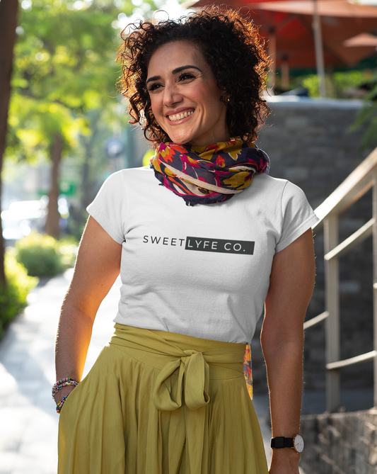 Join the Sweet Lyfe and show off your style with this minimalist graphic cotton t-shirt. Inspired by our brand and all things trendy, this t-shirt is a perfect versatile piece to add to your closet.